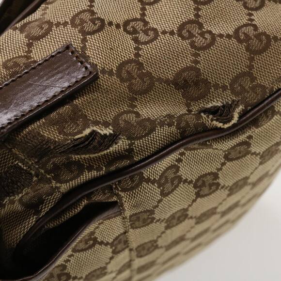 GUCCI GG Canvas Shoulder Bag Beige - Picture 6 of 13